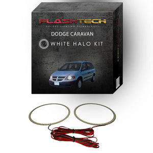 Dodge-Caravan-2001, 2002, 2003, 2004, 2005, 2006, 2007-LED-Halo-Headlights-White-RF Remote White-DO-CV0107-WHRF