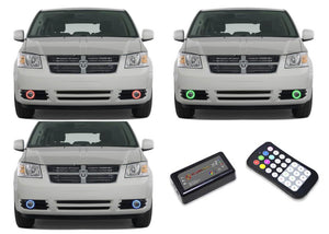 Dodge-Caravan-2005, 2006, 2007, 2008, 2009-LED-Halo-Fog Lights-RGB-Colorfuse RF Remote-DO-CV0509-V3FCFRF