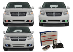 Dodge-Caravan-2005, 2006, 2007, 2008, 2009-LED-Halo-Fog Lights-RGB-WiFi Remote-DO-CV0509-V3FWI