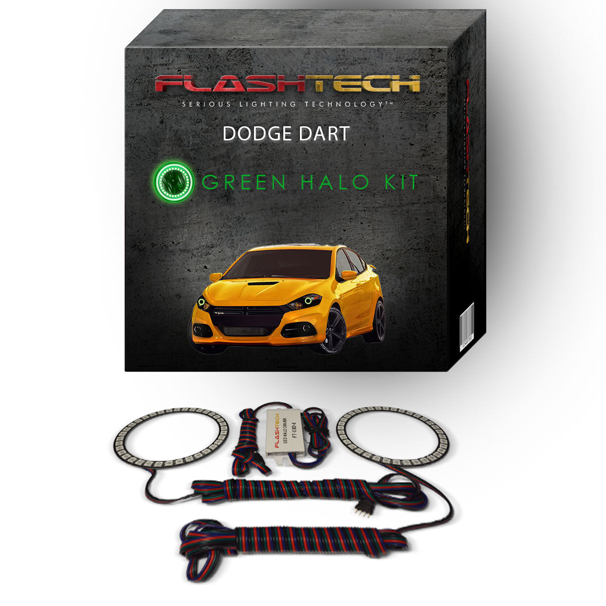 Dodge-Dart-2014, 2015, 2016-LED-Halo-Headlights-RGB-Bluetooth RF Remote-DO-DA1416-V3HBTRF