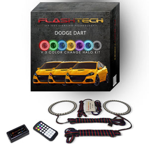 Dodge-Dart-2014, 2015, 2016-LED-Halo-Headlights-RGB-WiFi Remote-DO-DA1416-V3HWI