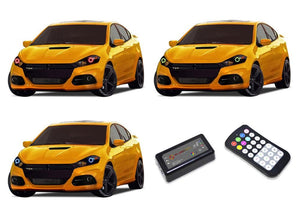 Dodge-Dart-2014, 2015, 2016-LED-Halo-Headlights-RGB-Colorfuse RF Remote-DO-DA1416-V3HCFRF
