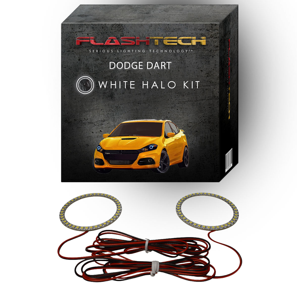 Dodge-Dart-2014, 2015, 2016-LED-Halo-Headlights-White-RF Remote White-DO-DA1416-WHRF