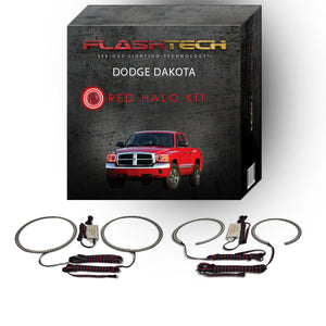Dodge-Dakota-2005, 2006, 2007-LED-Halo-Headlights-RGB-Bluetooth RF Remote-DO-DK0507-V3HBTRF
