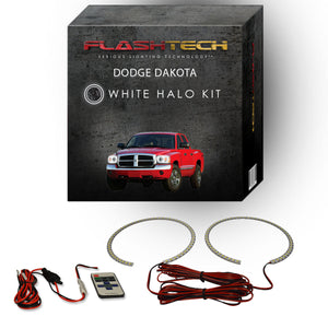 Dodge-Dakota-2005, 2006, 2007-LED-Halo-Headlights-White-RF Remote White-DO-DK0507-WHRF