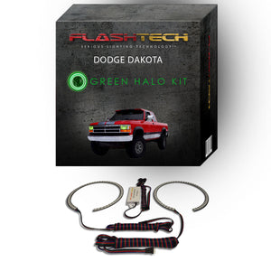 Dodge-Dakota-1991, 1992, 1993, 1994, 1995, 1996-LED-Halo-Headlights-RGB-Bluetooth RF Remote-DO-DK9196-V3HBTRF