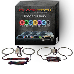 Dodge-Durango-2004, 2005, 2006-LED-Halo-Headlights-RGB-No Remote-DO-DU0406-V3H