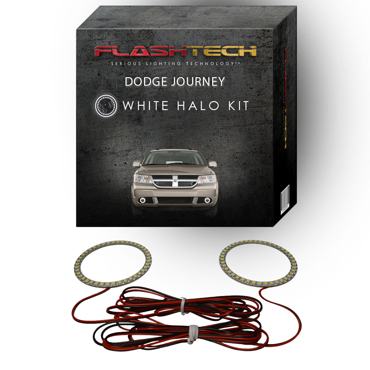 Dodge-Journey-2009, 2010, 2011, 2012, 2013-LED-Halo-Fog Lights-White-RF Remote White-DO-JO0913-WFRF