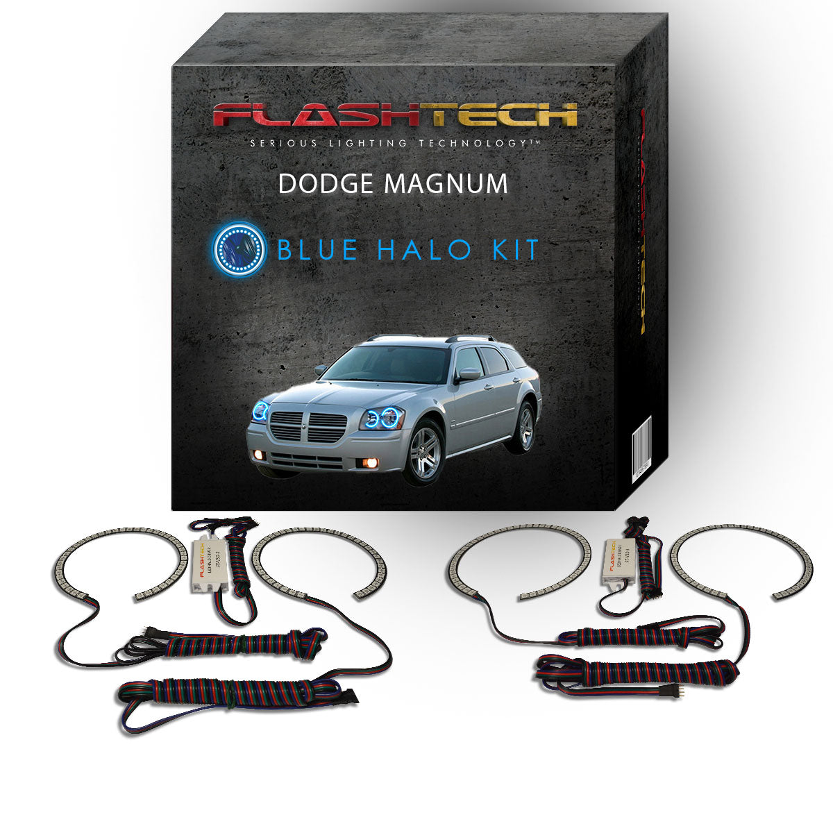 Dodge-Magnum-2005, 2006, 2007-LED-Halo-Headlights-RGB-No Remote-DO-MG0507-V3H