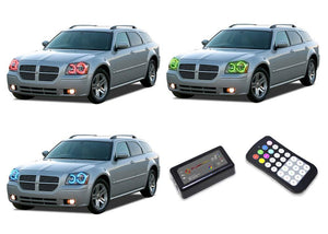Dodge-Magnum-2005, 2006, 2007-LED-Halo-Headlights-RGB-Colorfuse RF Remote-DO-MG0507-V3HCFRF