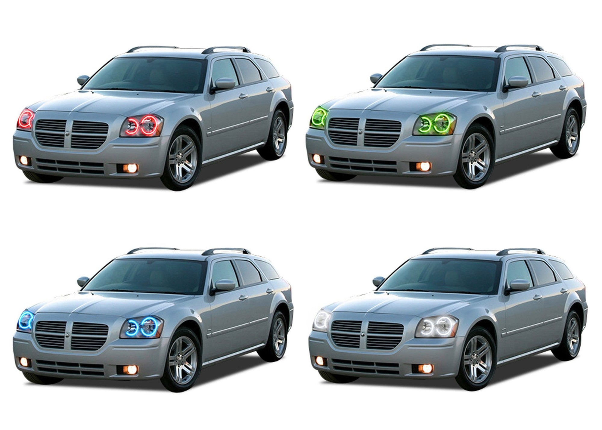 Dodge-Magnum-2005, 2006, 2007-LED-Halo-Headlights and Fog Lights-RGB-No Remote-DO-MG0507-V3HF