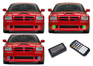Dodge-Magnum-2005, 2006, 2007, 2008-LED-Halo-Fog Lights-RGB-Colorfuse RF Remote-DO-MG0508-V3FCFRF