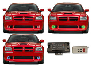 Dodge-Magnum-2005, 2006, 2007, 2008-LED-Halo-Fog Lights-RGB-RF Remote-DO-MG0508-V3FRF