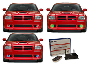 Dodge-Magnum-2005, 2006, 2007, 2008-LED-Halo-Fog Lights-RGB-WiFi Remote-DO-MG0508-V3FWI