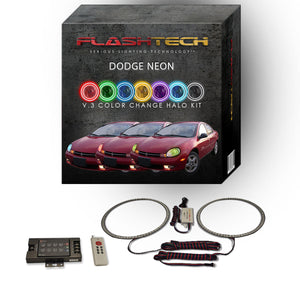 Dodge-Neon-2000, 2001, 2002-LED-Halo-Headlights-RGB-IR Remote-DO-NE0002-V3HIR