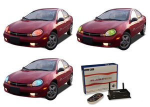 Dodge-Neon-2000, 2001, 2002-LED-Halo-Headlights-RGB-WiFi Remote-DO-NE0002-V3HWI