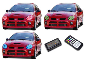 Dodge-Neon-2003, 2004, 2005-LED-Halo-Headlights-RGB-Colorfuse RF Remote-DO-NE0305-V3HCFRF