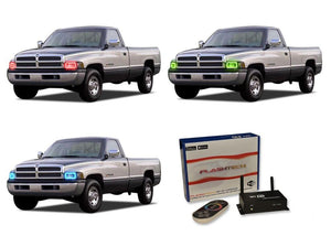 Dodge-Ram 1500-1994, 1995, 1996, 1997, 1998, 1999, 2000, 2001, 2002-LED-Halo-Headlights-RGB-WiFi Remote-DO-RM9402-V3HWI