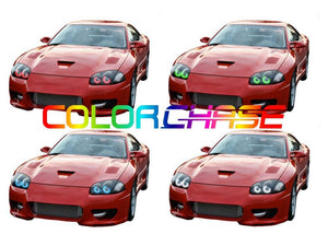 Dodge-Stealth-1994, 1995, 1996, 1997, 1998-LED-Halo-Headlights-ColorChase-No Remote-DO-SH9498-CCH