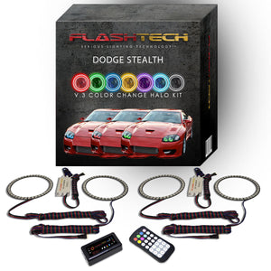Dodge-Stealth-1994, 1995, 1996, 1997, 1998-LED-Halo-Headlights-RGB-Bluetooth RF Remote-DO-SH9498-V3HBTRF