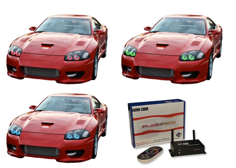 Dodge-Stealth-1994, 1995, 1996, 1997, 1998-LED-Halo-Headlights-RGB-WiFi Remote-DO-SH9498-V3HWI
