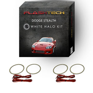 Dodge-Stealth-1994, 1995, 1996, 1997, 1998-LED-Halo-Headlights-White-RF Remote White-DO-SH9498-WHRF
