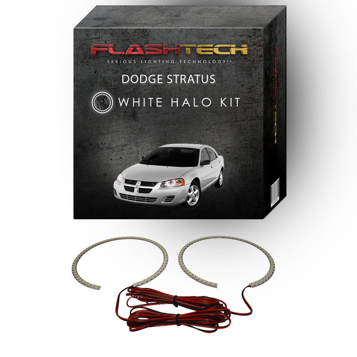 Dodge-Stratus-2001, 2002, 2003, 2004, 2005, 2006-LED-Halo-Headlights-White-RF Remote White-DO-ST0106-WHRF