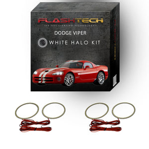 Dodge-Viper-2003, 2004, 2005, 2006, 2007, 2008, 2009, 2010-LED-Halo-Headlights-White-RF Remote White-DO-VI0310-WHRF