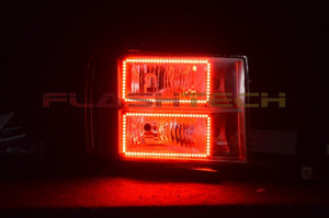 GMC-Sierra 1500-2008, 2009, 2010, 2011, 2012, 2013-LED-Halo-Headlights and Fog Lights-RGB-Bluetooth RF Remote-GMC-SR0713-V3HFBTRF