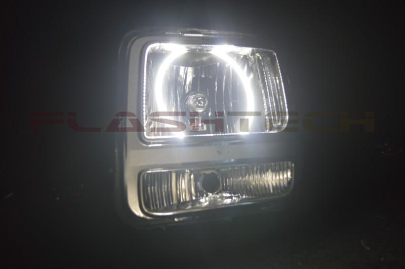 Dodge-Nitro-2007, 2008, 2009, 2010, 2011, 2012-LED-Halo-Headlights and Fog Lights-White-RF Remote White-DO-NI0712-WHFRF