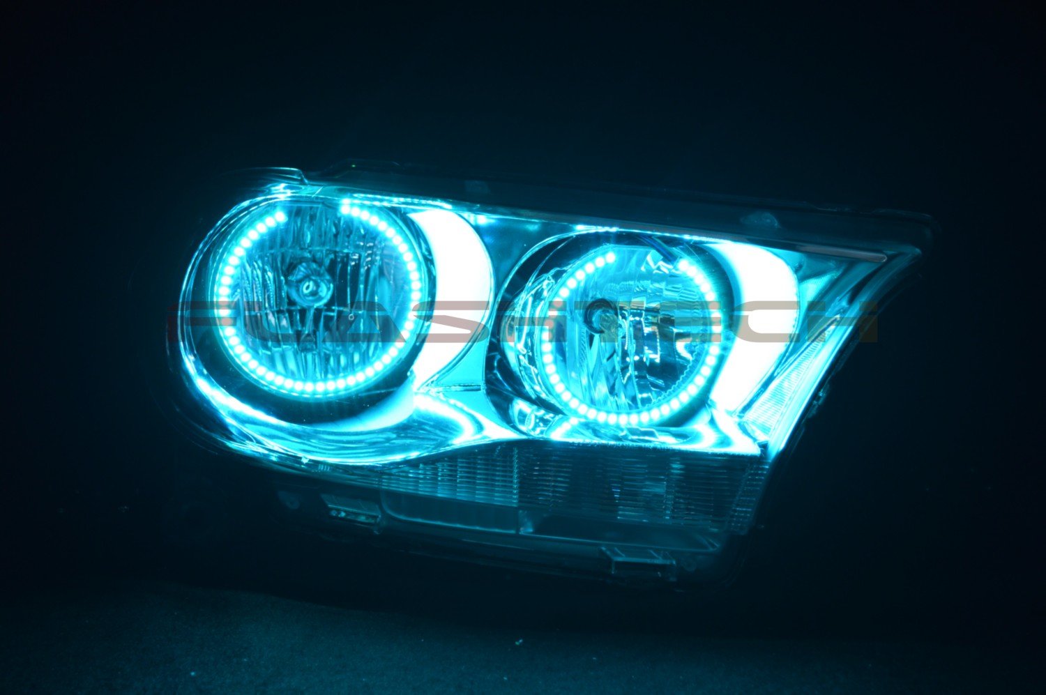 Dodge-Durango-2011, 2012, 2013-LED-Halo-Headlights-RGB-Bluetooth RF Remote-DO-DU1113-V3HBTRF