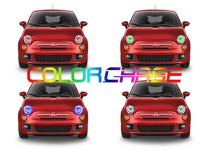 Fiat-500-2012, 2013-LED-Halo-Headlights-ColorChase-No Remote-FI-5001213-CCH