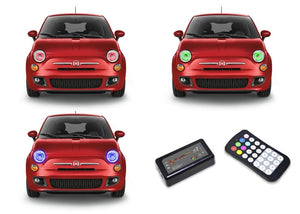 Fiat-500-2012, 2013-LED-Halo-Headlights-RGB-Colorfuse RF Remote-FI-5001213-V3HCFRF