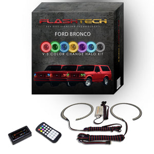 Ford-Bronco-1992, 1993, 1994, 1995, 1996-LED-Halo-Headlights-RGB-RF Remote-FO-BR9296-V3HRF