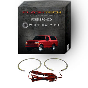 Ford-Bronco-1992, 1993, 1994, 1995, 1996-LED-Halo-Headlights-White-RF Remote White-FO-BR9296-WHRF