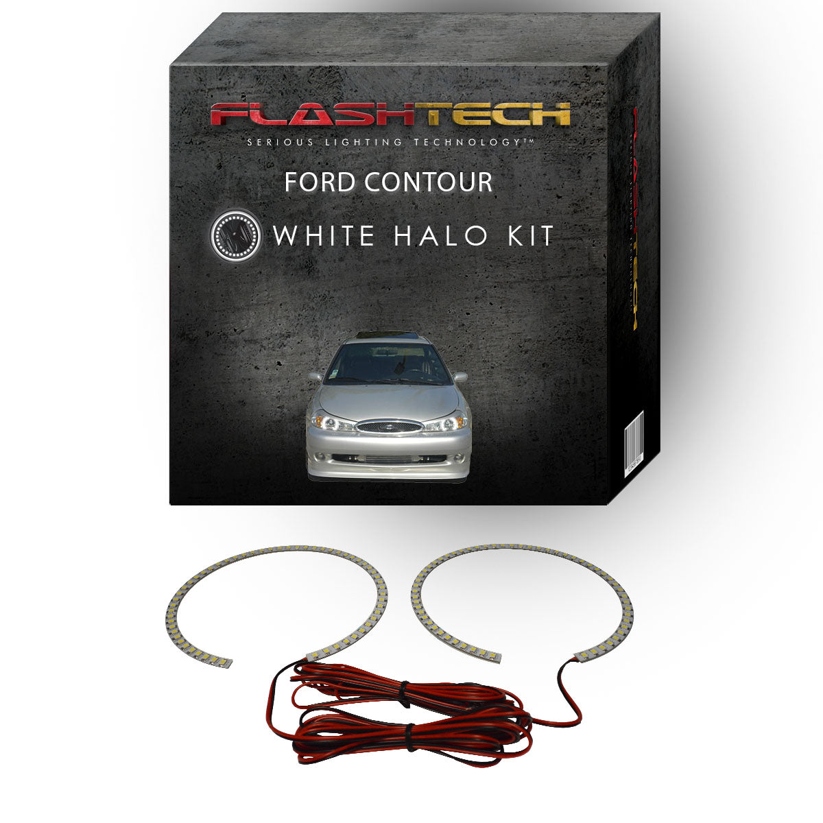 Ford-Contour-1998, 1999, 2000-LED-Halo-Headlights-White-RF Remote White-FO-CO9800-WHRF