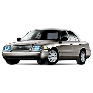 Ford-Crown Victoria-1998, 1999, 2000, 2001, 2002, 2003, 2004, 2005, 2006, 2007, 2008, 2009, 2010, 2011-LED-Halo-Headlights-ColorChase-No Remote-FO-CV9801-CCH