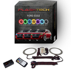 Ford-Edge-2011, 2012, 2013, 2014-LED-Halo-Headlights-RGB-RF Remote-FO-ED1114-V3HRF