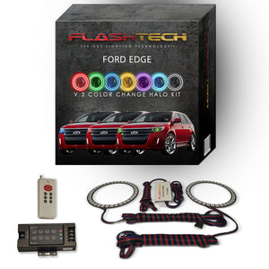 Ford-Edge-2011, 2012, 2013, 2014-LED-Halo-Headlights-RGB-IR Remote-FO-ED1114-V3HIR
