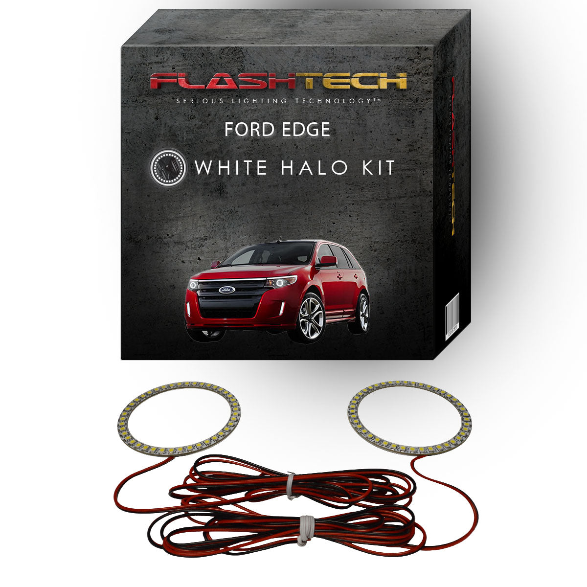 Ford-Edge-2011, 2012, 2013, 2014-LED-Halo-Headlights-White-RF Remote White-FO-ED1114-WHRF