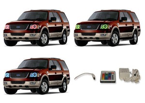 Ford-Expedition-2003, 2004, 2005, 2006-LED-Halo-Headlights-RGB-IR Remote-FO-EP0306-V3HIR