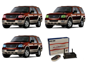Ford-Expedition-2003, 2004, 2005, 2006-LED-Halo-Headlights-RGB-WiFi Remote-FO-EP0306-V3HWI