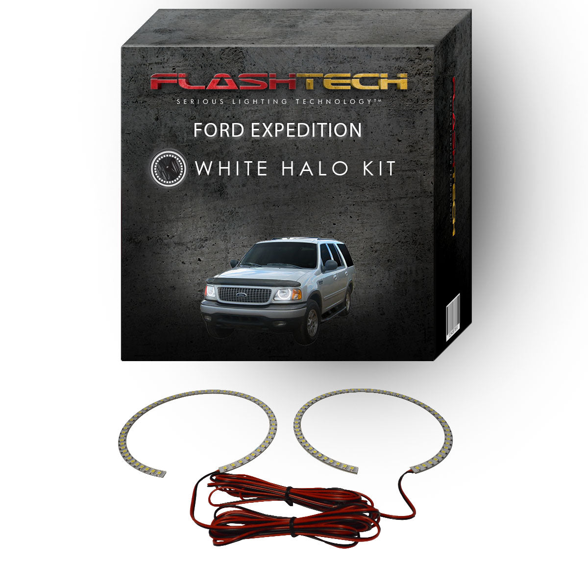 Ford-Expedition-1997, 1998, 1999, 2000, 2001, 2002-LED-Halo-Headlights-White-RF Remote White-FO-EP9702-WHRF