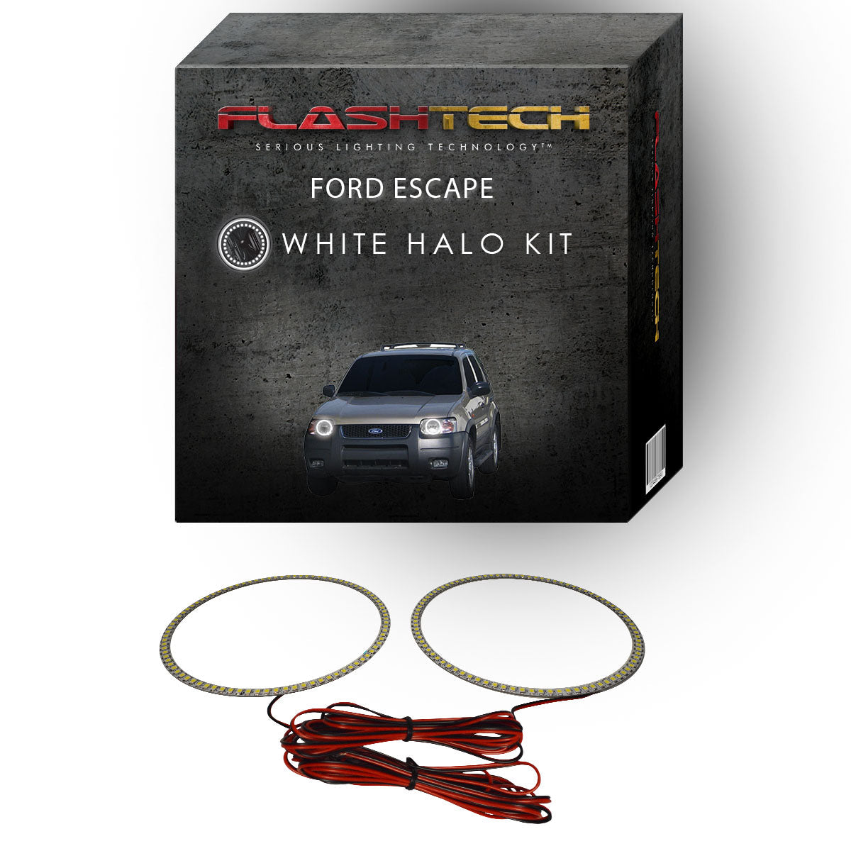 Ford-Escape-2001, 2002, 2003, 2004-LED-Halo-Headlights-White-RF Remote White-FO-ES0104-WHRF