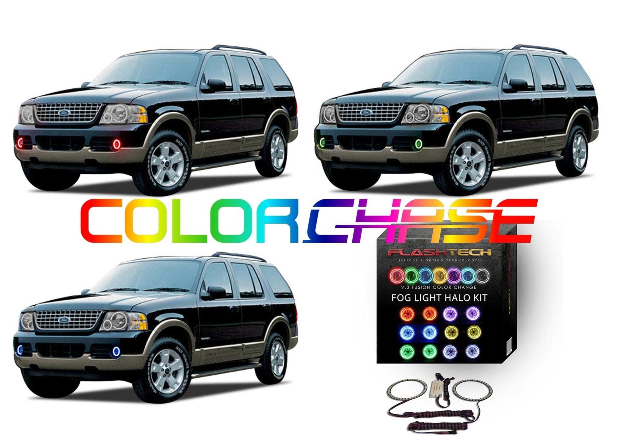 Ford Explorer ColorChase LED Halo Fog Light Kit 2002-2005