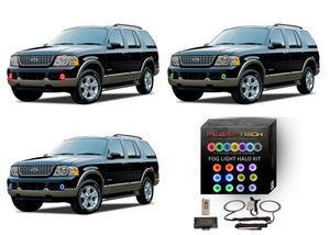 Ford-Explorer-2002, 2003, 2004, 2005-LED-Halo-Fog Lights-RGB-RF Remote-FO-EX0205-V3FRF