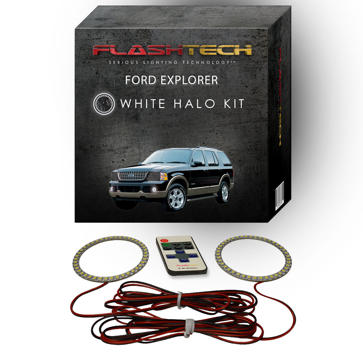 Ford-Explorer-2002, 2003, 2004, 2005-LED-Halo-Fog Lights-White-RF Remote White-FO-EX0205-WFRF