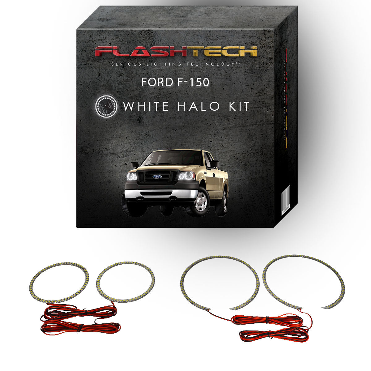 Ford-F-150-2004, 2005, 2006, 2007, 2008-LED-Halo-Headlights-White-RF Remote White-FO-F10408-WHRF