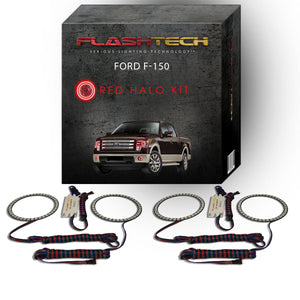 Ford-F-150-2013, 2014-LED-Halo-Headlights and Fog Lights-RGB-Bluetooth RF Remote-FO-F11314P-V3HFBTRF