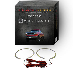 Ford-F-150-1992, 1993, 1994, 1995, 1996-LED-Halo-Headlights-White-RF Remote White-FO-F19296-WHRF